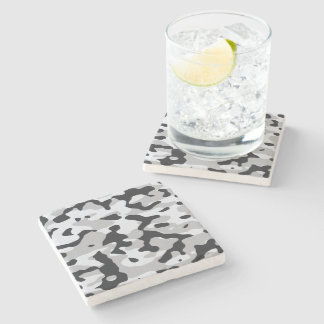 High contrast urban camouflage stone coaster