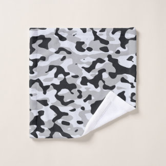 High contrast urban camouflage wash cloth