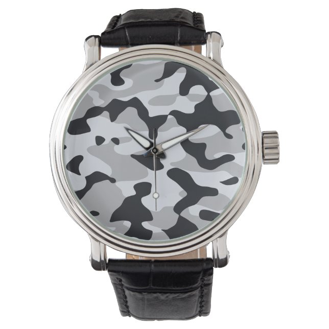 High contrast urban camouflage watch (Front)