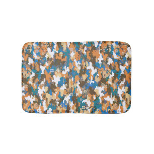 High-contrast Urban Digital Camouflage Pattern Bath Mat