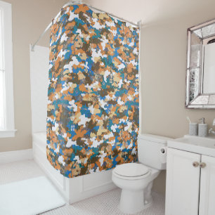 High-contrast Urban Digital Camouflage Pattern Shower Curtain