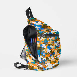 High-contrast Urban Digital Camouflage Pattern  Sling Bag