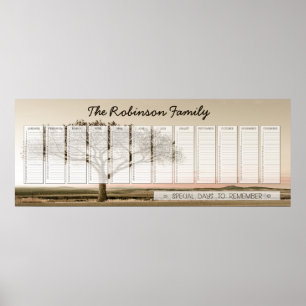 High Country Family Perpetual Calendar Custom Poster