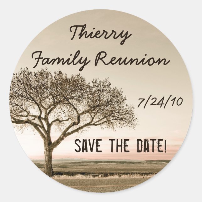 High Country Family Reunion Save the Date Classic Round Sticker (Front)