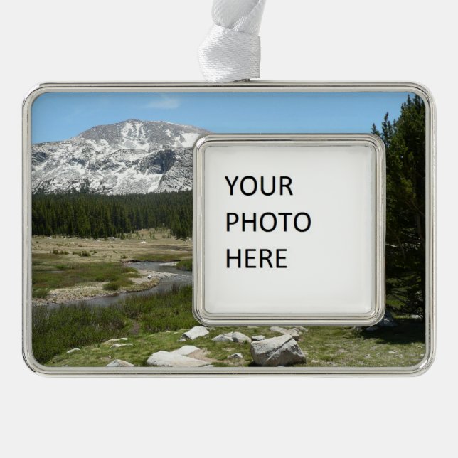 High Country Mountain Stream I Silver Plated Framed Ornament (Front)