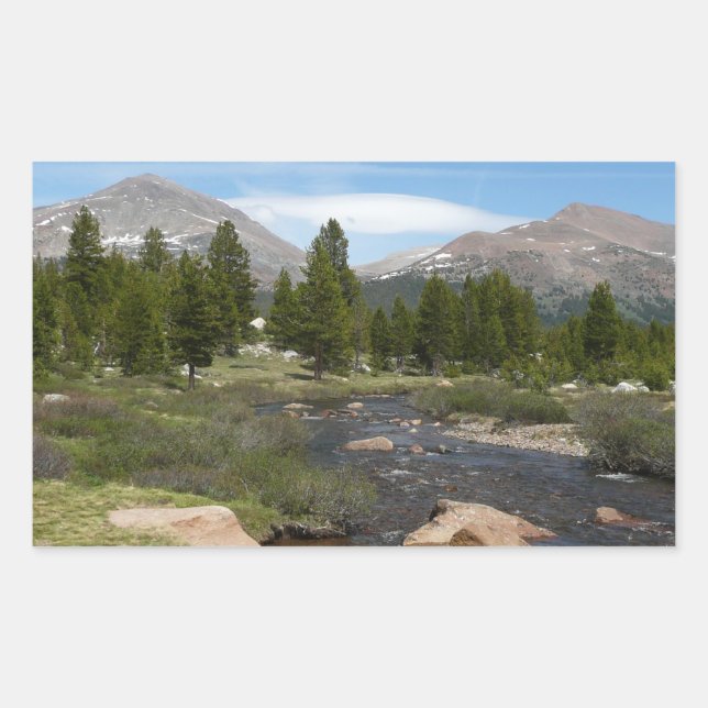 High Country Mountain Stream III at Yosemite Rectangular Sticker (Front)