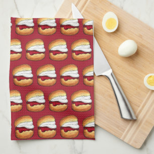 High Cream Tea Scone Jam UK British Bakery Food Towel