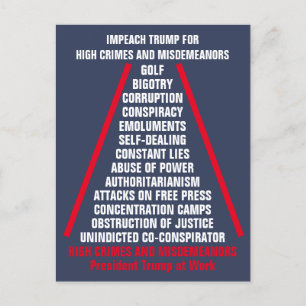 High Crimes and Misdemenours List Impeach Trump Postcard