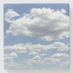 HIGH CUMULUS CLOUDS AND BLUE SKY STONE COASTER