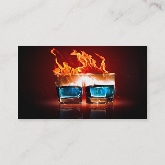 High Definition Fiery Drinks Business Card (Front)
