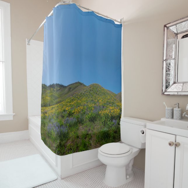 High Desert Spring Bloom Shower Curtain (In Situ)