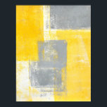 'High Dive' Grey and Yellow Abstract Art Poster<br><div class="desc">The image used to create this product is an original abstract art painting by T30 Gallery.</div>