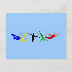 High Divers High Diving Springboard Platform sport Postcard