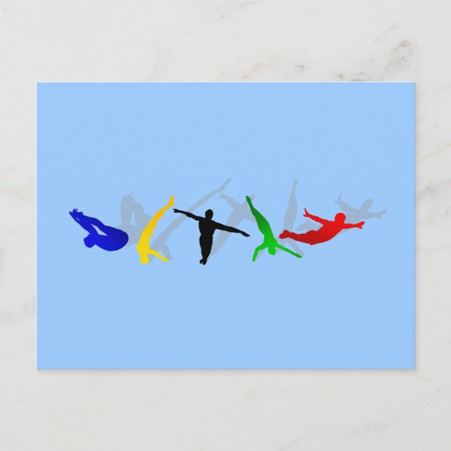 High Divers High Diving Springboard Platform sport Postcard (Front)
