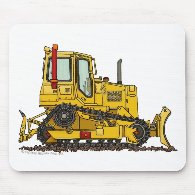 High Drive Bulldozer Dirt Mover Construction Mouse Pad (Front)