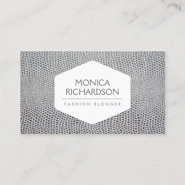 HIGH FASHION, STYLIST, BLOGGER, SNAKESKIN PRINT BUSINESS CARD (Front)