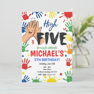 High Five Birthday Hi Five 5th Birthday Party Invitation