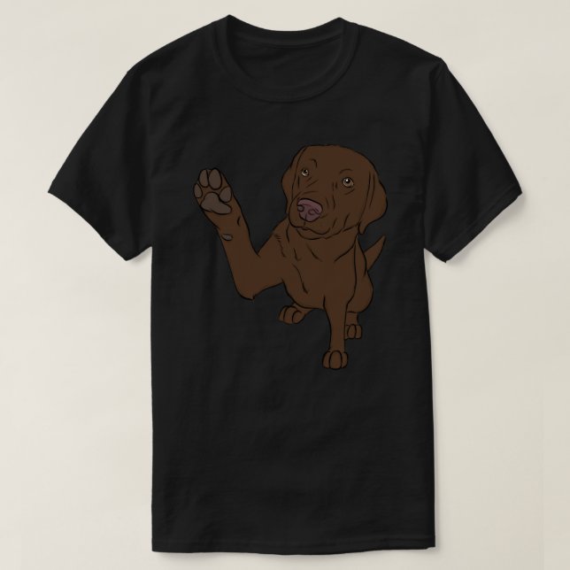 High Five Chocolate Labrador  Classic T-Shirt.png T-Shirt (Design Front)