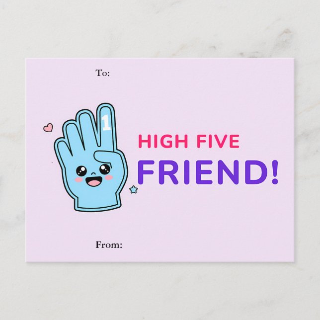High Five Friend Valentine Card (Front)
