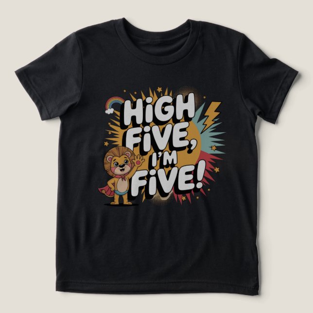 HIGH FIVE I'm Five - 5th Birthday For Kids Tri-Blend Shirt (Design Front)