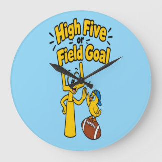 High Five or Field Goal Cartoon Kids Apparel Large Clock