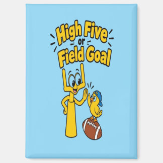 High Five or Field Goal Cartoon Kids Apparel Magnet