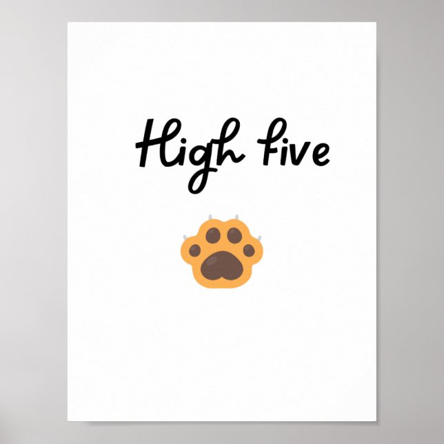 HIGH FIVE Paw Wall art (Front)