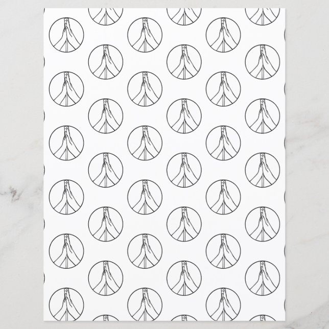 High Five Peace Sign Hands Scrapbook Paper (Front)