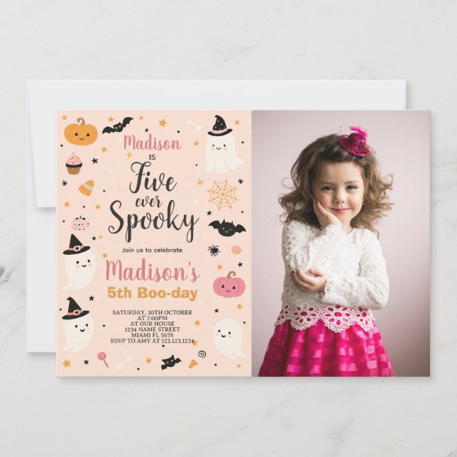 High Five Spooky Kids Halloween Birthday Invite (Front)