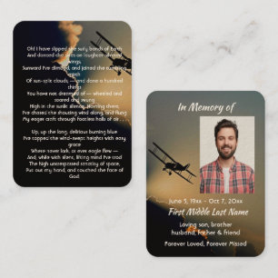 High Flight Poem Memorial Pilot Aeroplane Flying Business Card