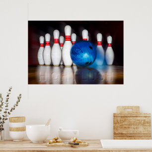 High Flush, Bowling Ball Strike, Bowling Art Poster