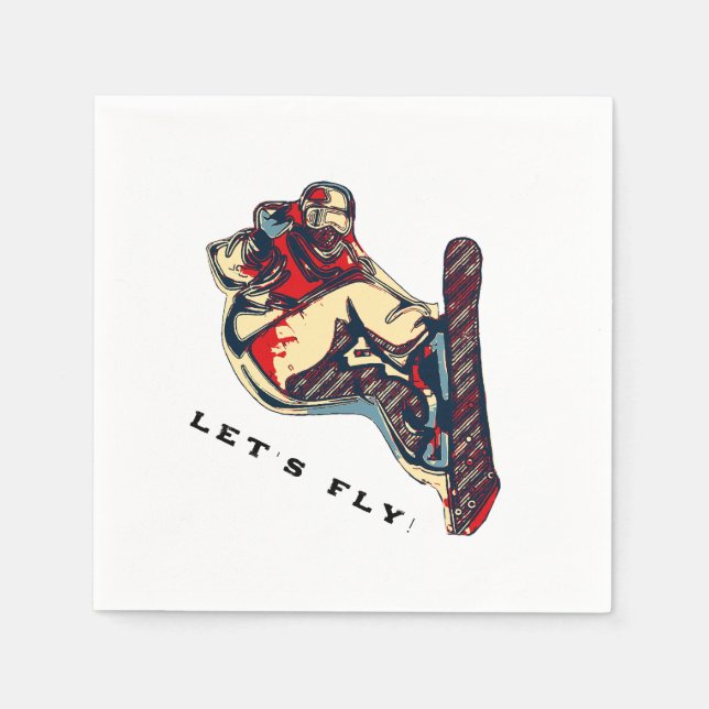 High Flyer- Snowboarding Fool  Napkin (Front)