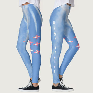 High Flying Acrobatic Aeroplanes on Blue Leggings