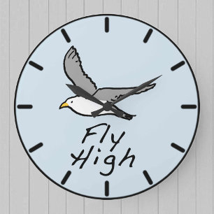 High Flying Bird. Bird Illustration on a Large Clock