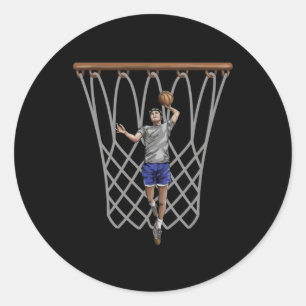 High-flying Dunker  Classic Round Sticker