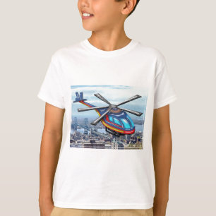 High Flying Helicopter Over Highways T-Shirt