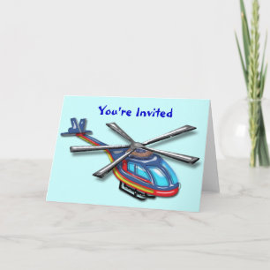High Flying Helicopter Party Invite