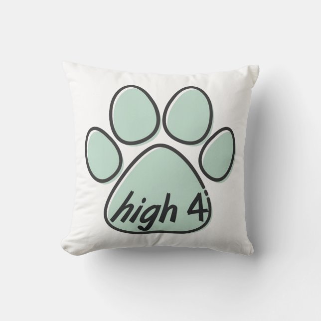 high four 4 dog  cushion (Front)
