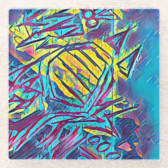 High Frequencies Glass Coaster (Front)