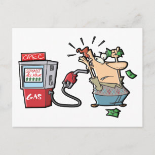 High Gas Prices Cartoon Characters Postcard