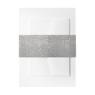 High Glamour Silver Simulated Sparkle Invitation Belly Band