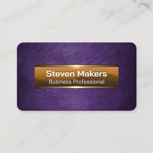 High Gloss Metallic Banner | Purple Fabric Business Card (Front)
