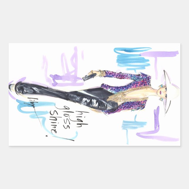 High Gloss Shine! Rectangular Sticker (Front)