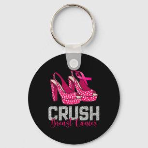 High Heel Crush Breast Cancer Awareness Pink Ribbo Key Ring