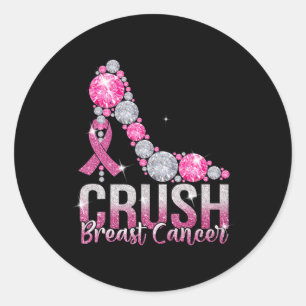 High Heel Crush Breast Cancer Awareness Ribbon Classic Round Sticker