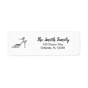 High Heel Illustration Return Address Label