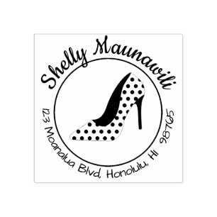 High Heel Return Address Rubber Stamp Personalised