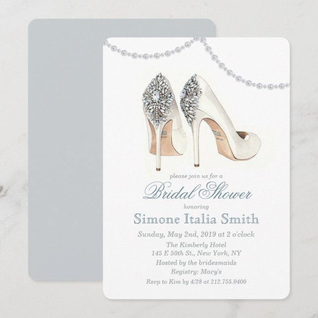 High Heel Shoe Couture Bridal Shower Invitation (Front/Back)