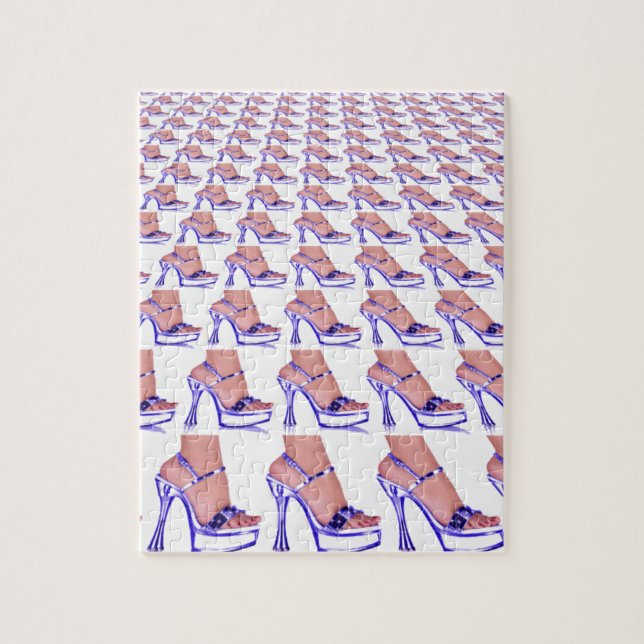 High Heel Shoe Pumps Purple Fashion ladies Jigsaw Puzzle (Vertical)