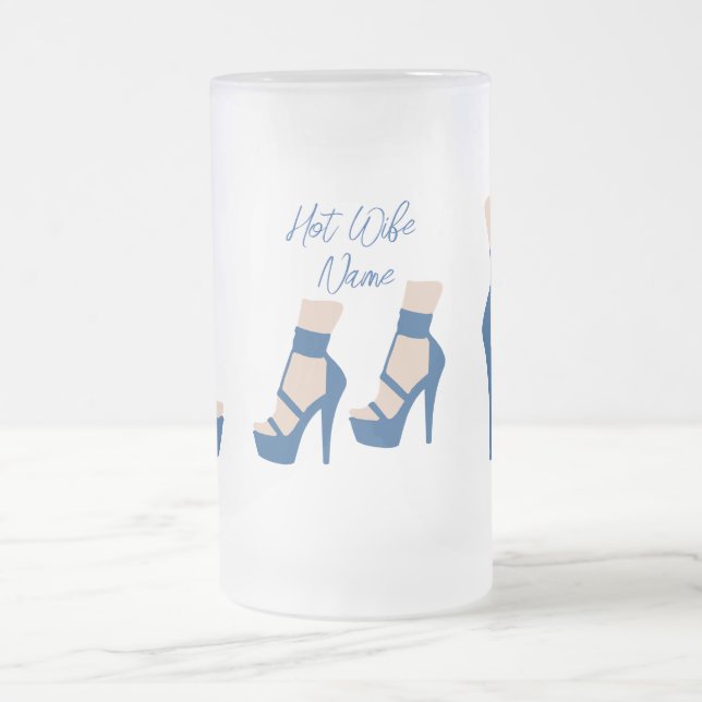 High Heel Shoe Thunder_Cove Frosted Glass Beer Mug (Center)